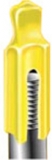 Stern-Flexicaps flexibles PVC - gelb d (mm)= 11.0-13.5 h (mm)= 25 BSP 1/4inch Metrisch M12 UNF 7/16inch. 1/2inch